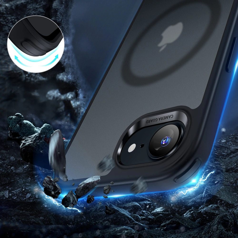 Etui jednoczęściowe ESR Classic Hybrid Halolock kompatybilne z technologią MagSafe do iPhone 16e, przydymione czarne   